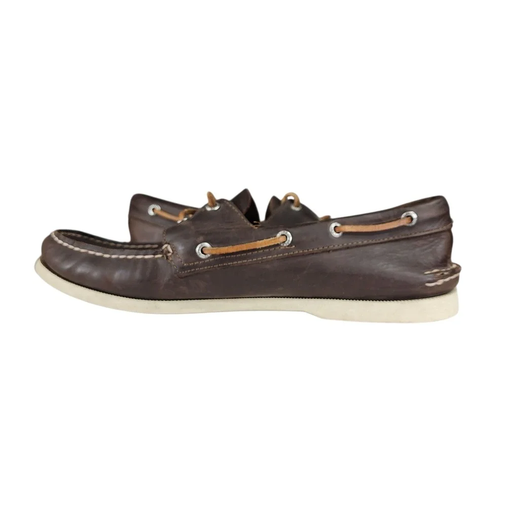 Sperry Top Sider Boat Shoe sz 12M Men Brown Leather STS13398 Preppy Dad Nautical